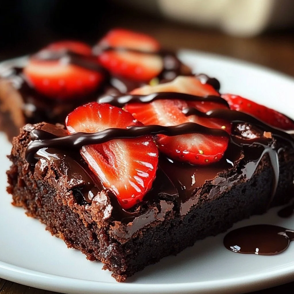 Chocolate Covered Strawberry Brownies
