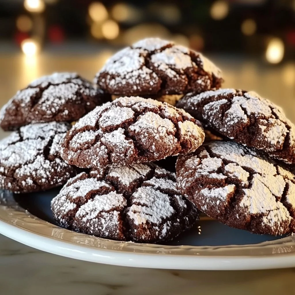 Christmas Chocolate Crinkle Cookies
