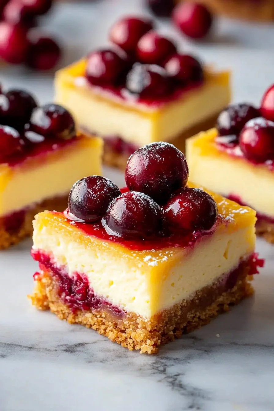 Christmas Cherry Cheesecake Bars