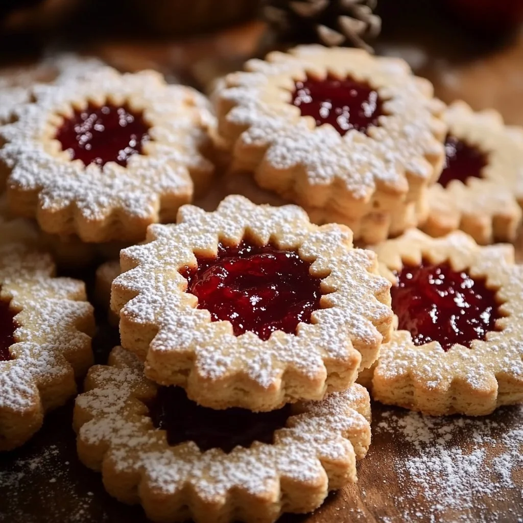Christmas Linzer Cookies