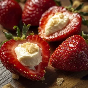 Cookie Butter Cheesecake Stuffed Strawberries