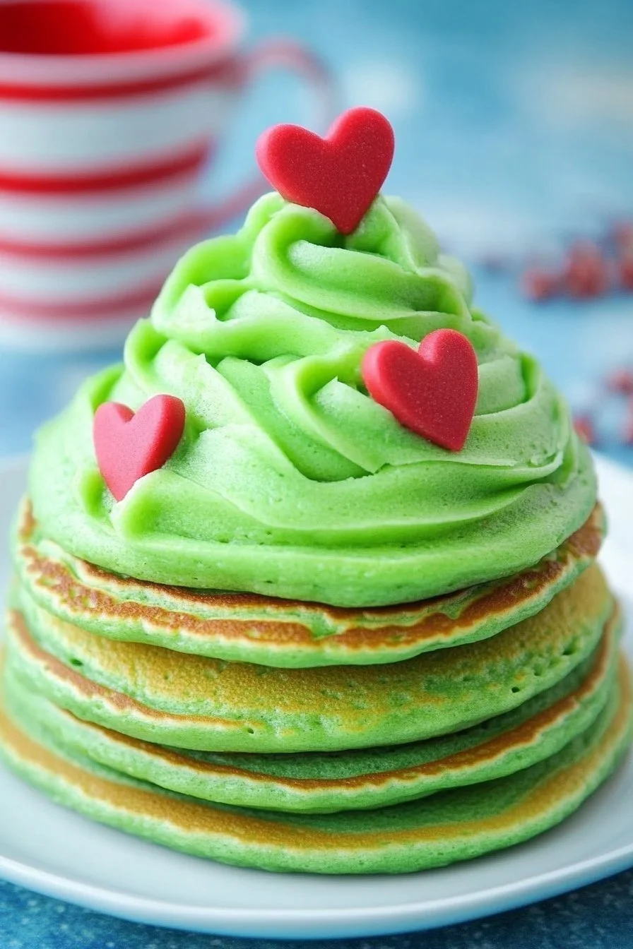 Copycat IHOP Grinch Pancakes