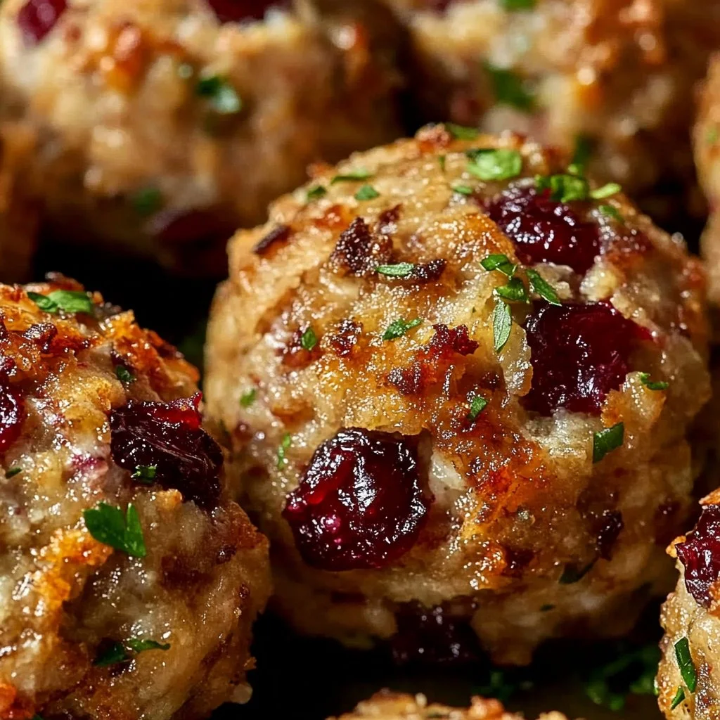 Cranberry Turkey Stuffing Balls