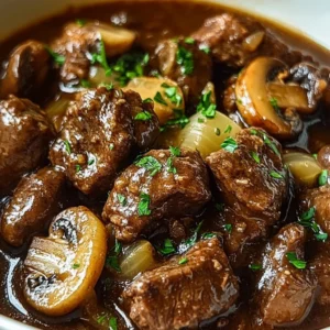 Creamy Crockpot Beef Tips with Mushrooms