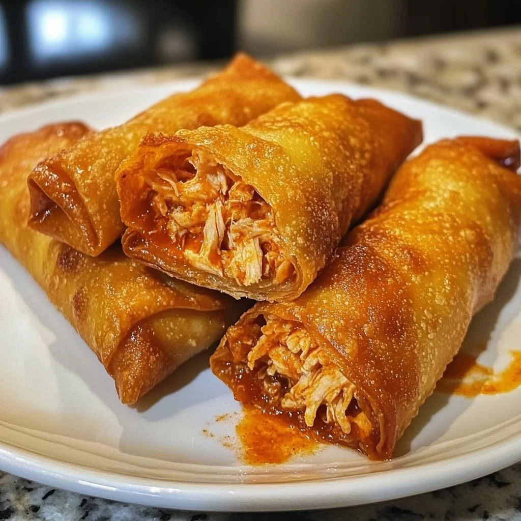 Crispy Air Fryer Buffalo Chicken Egg Rolls
