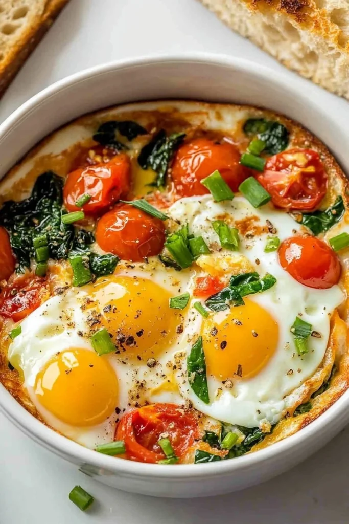 Simple Baked Feta Eggs