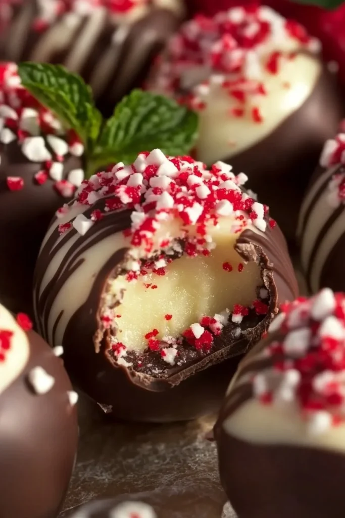 Easy Candy Cane Truffles