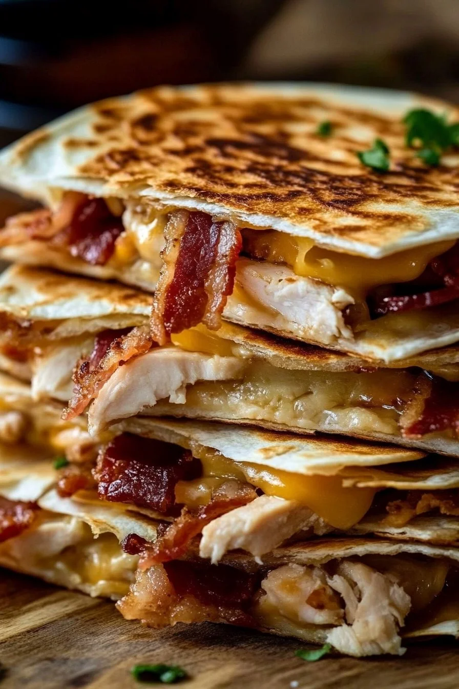 chicken bacon ranch quesadillas