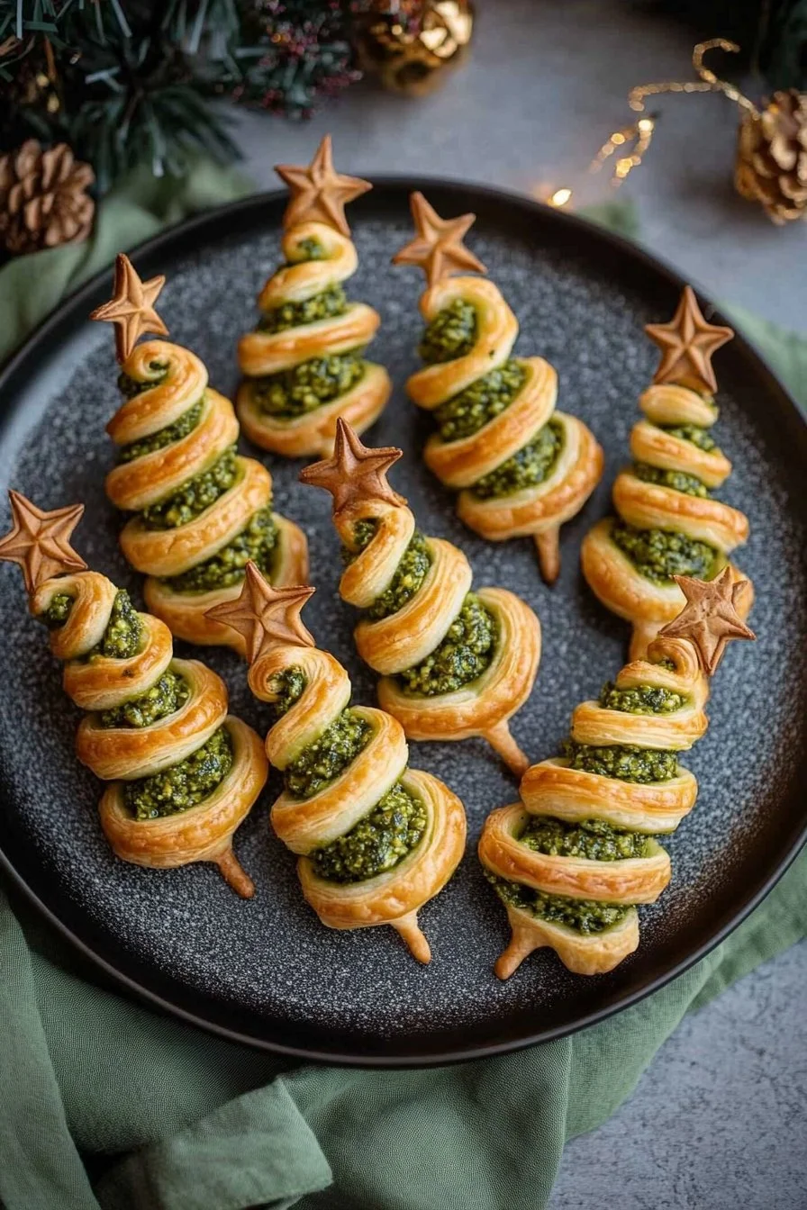 Pesto Puff Pastry Christmas Trees