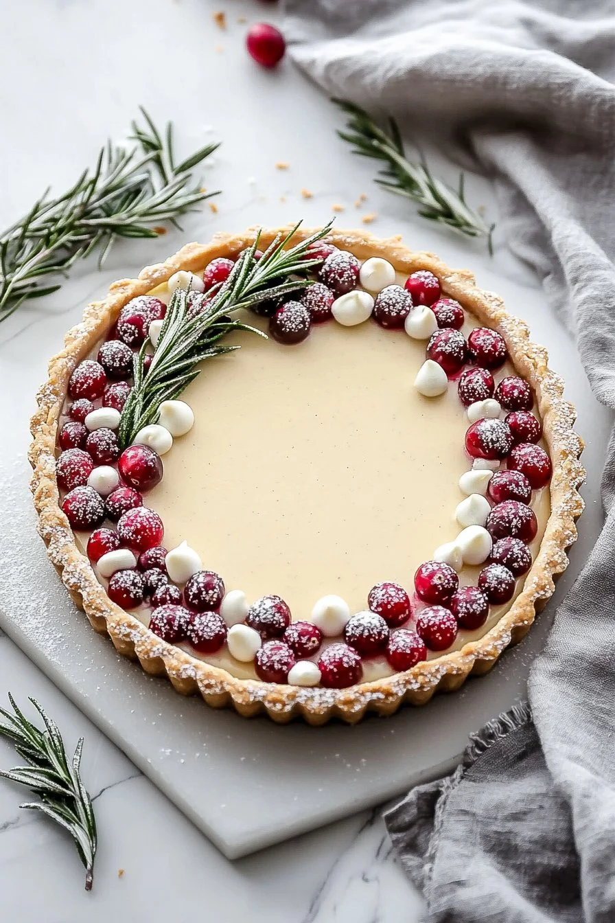 white chocolate cranberry tart