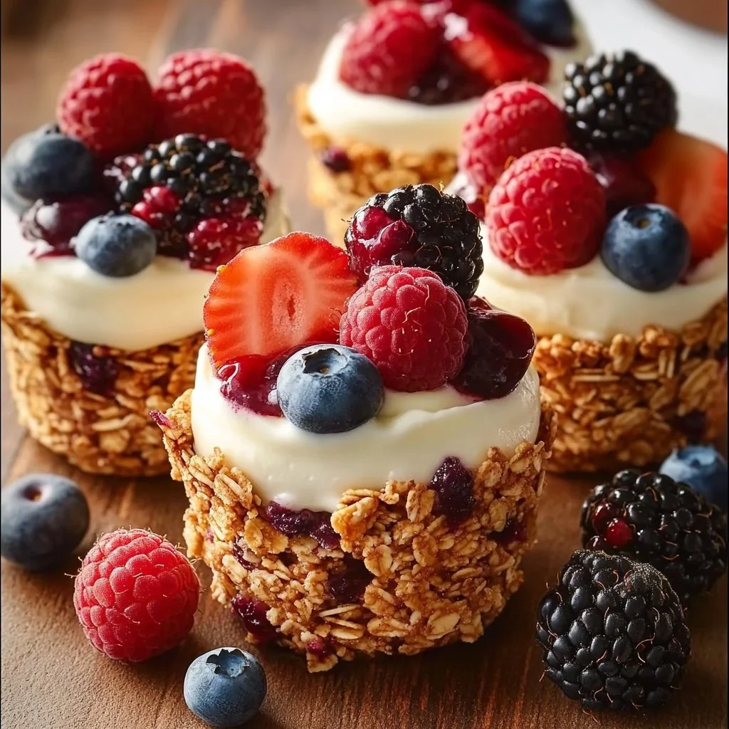 Frozen Yogurt Granola Cups