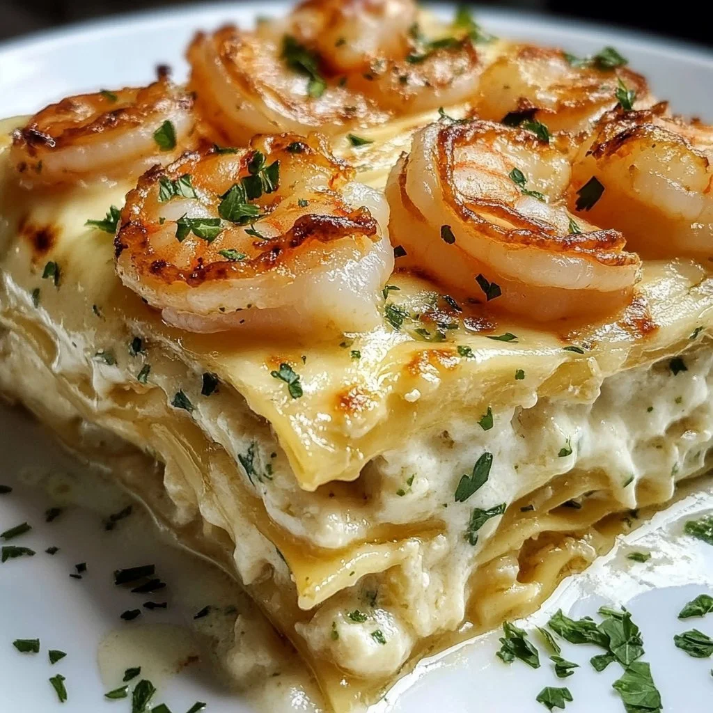 Garlic Butter Shrimp Scampi Lasagna