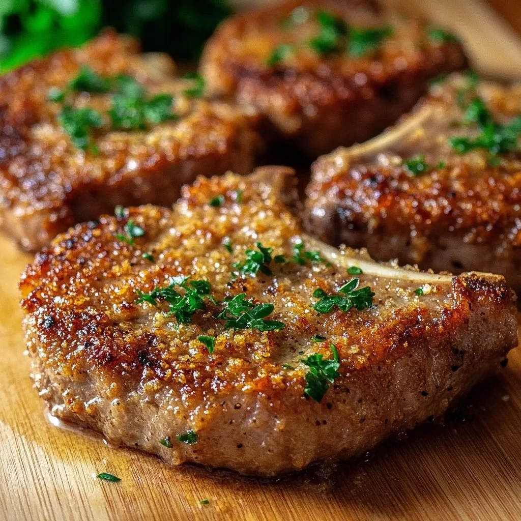 Garlic Parmesan Beef Chops