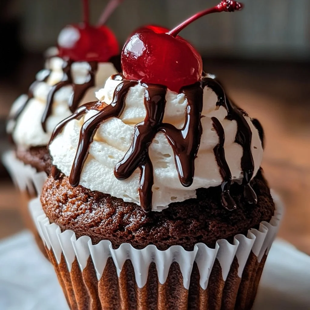 High Hat Chocolate Cherry Cream Cupcakes