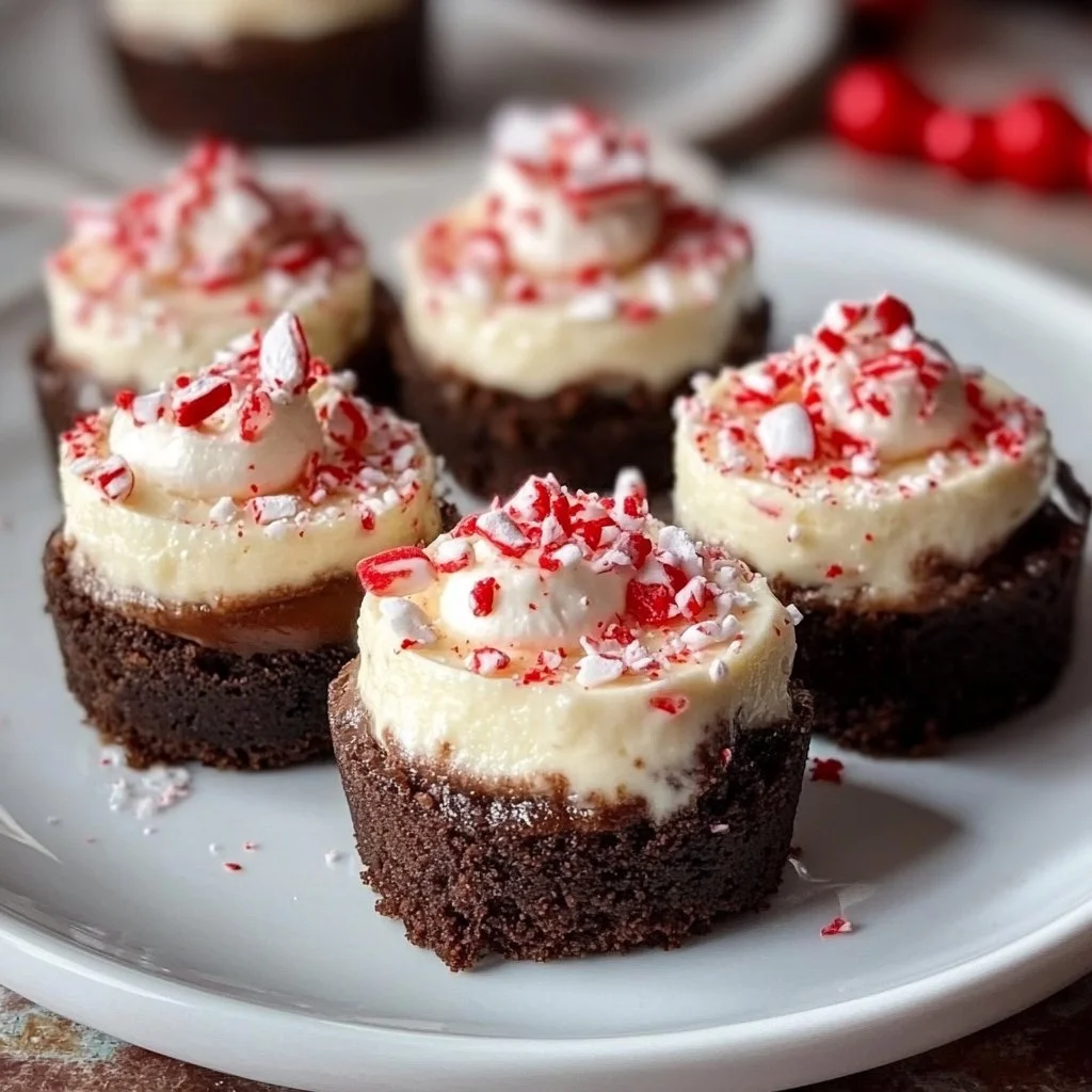 Hot Cocoa Peppermint Cheesecake Bites