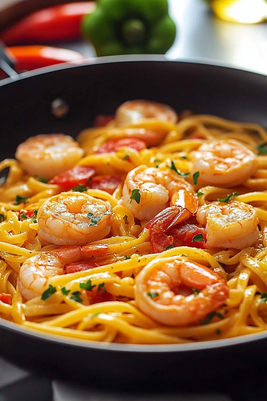 Jamaican Shrimp Pasta