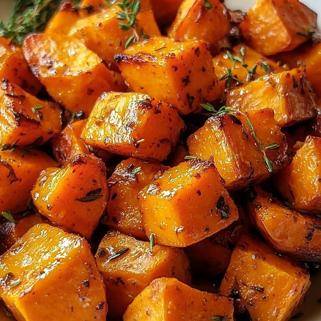 Maple Dijon Roasted Sweet Potatoes