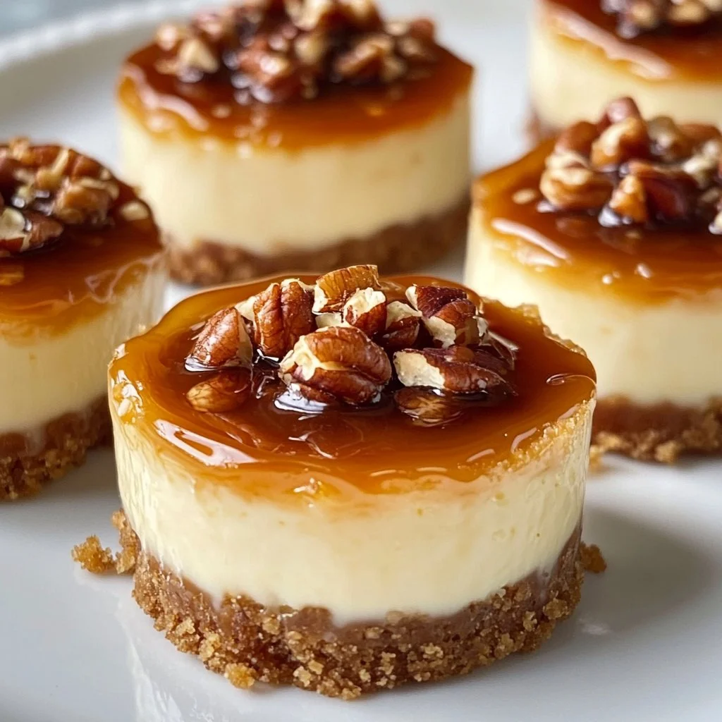 Mini Crème Brûlée Caramel Pecan Cheesecakes