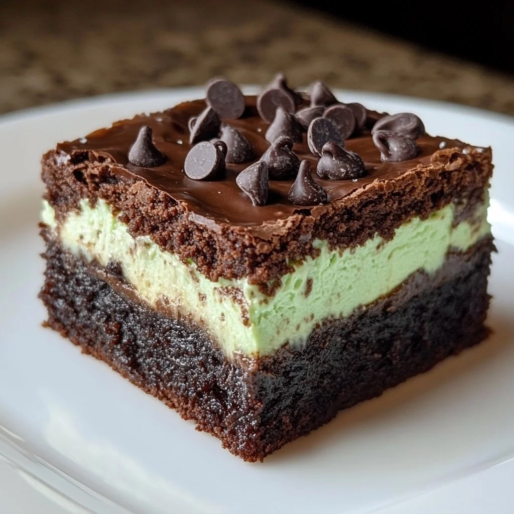 Mint Fudge Stuffed Brownies