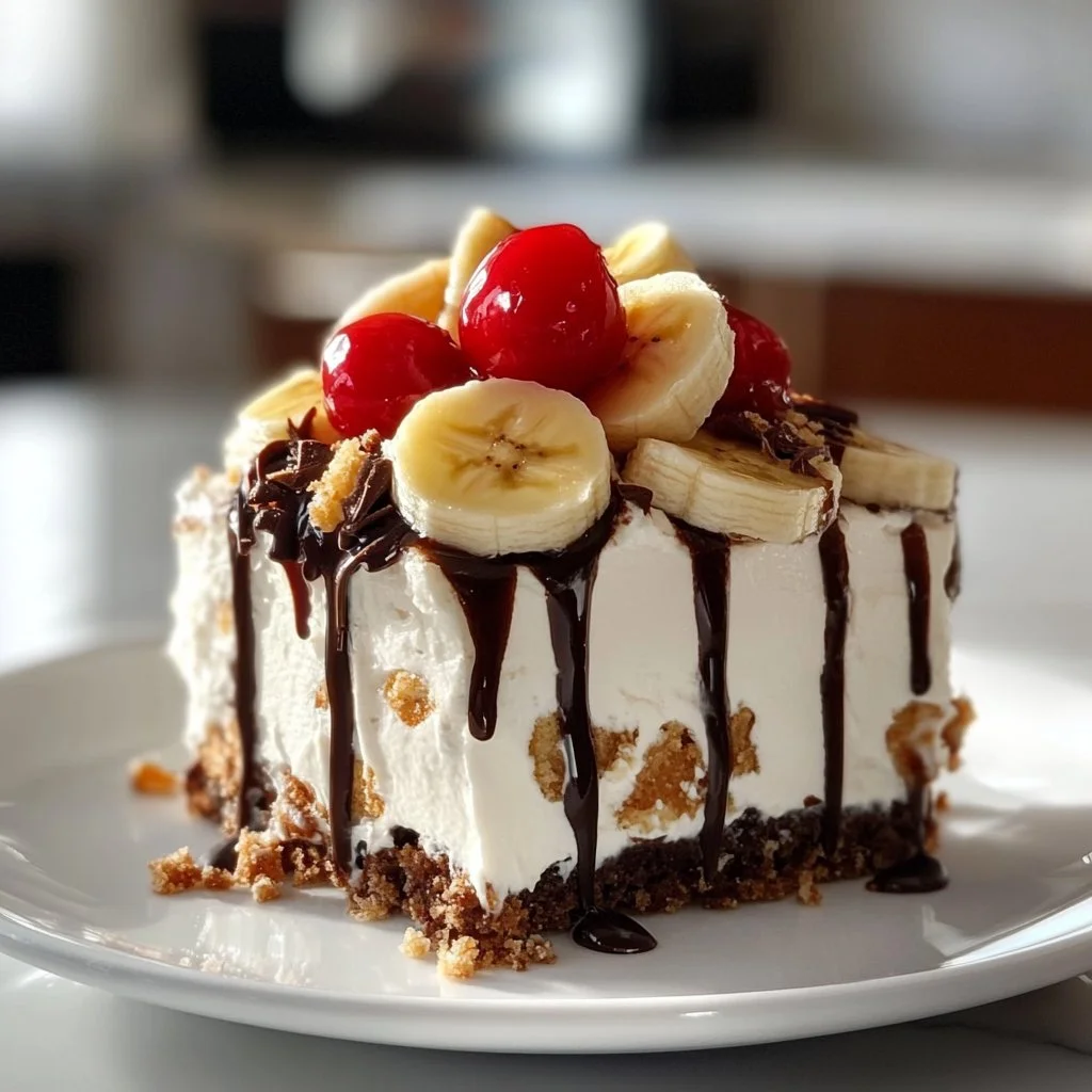 No Bake Banana Split Cake