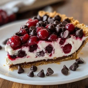 No Bake Cherry Chocolate Chip Pie