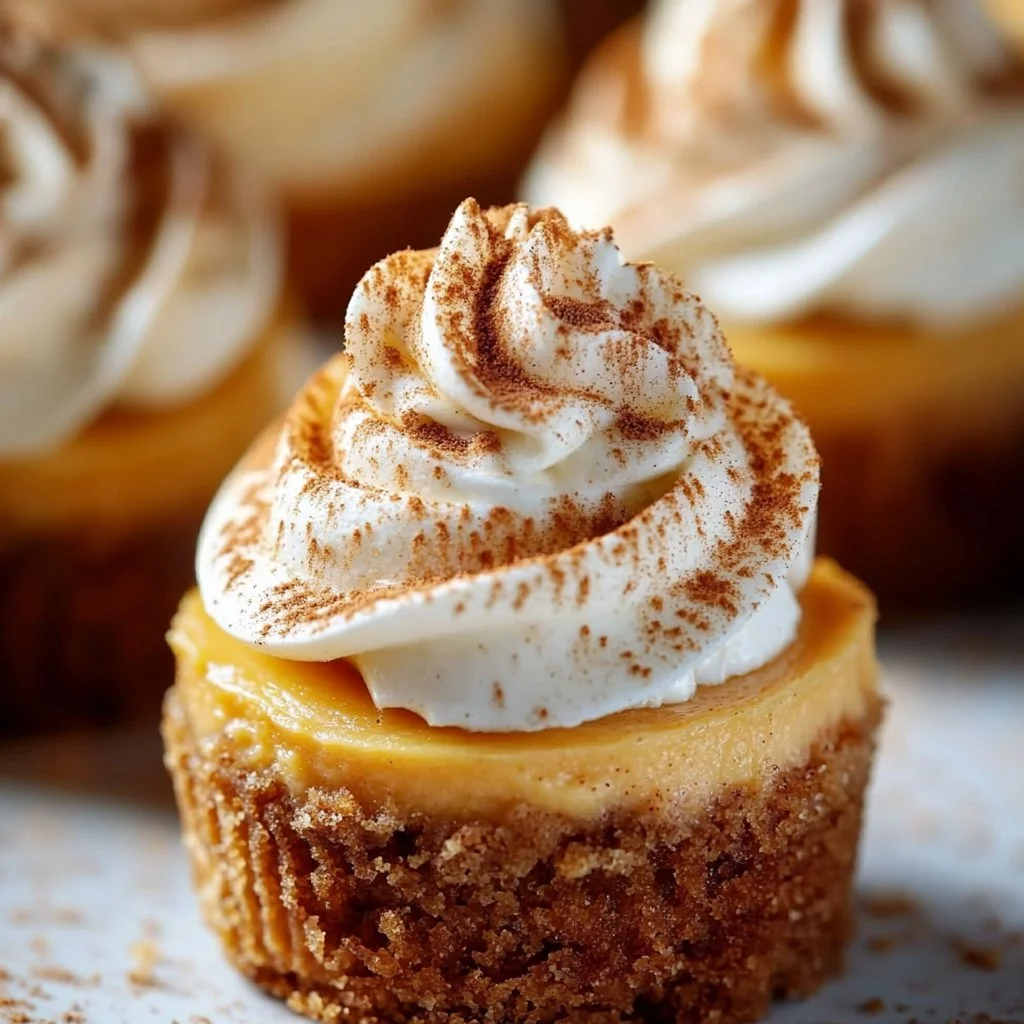 No Bake Mini Pumpkin Cheesecakes