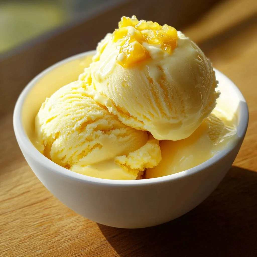 No Churn Pineapple Ice Cream