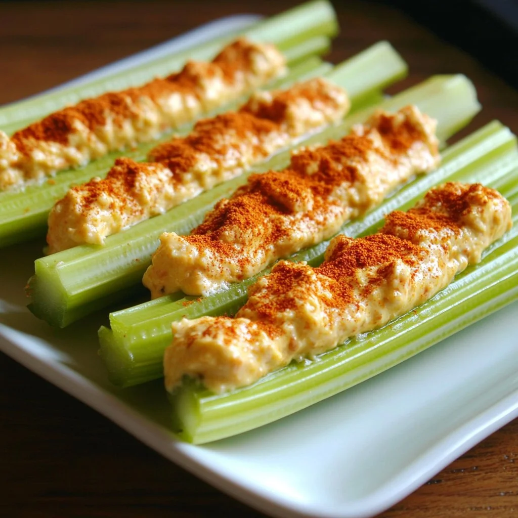 Pimento Cheese Stuffed Celery Sticks