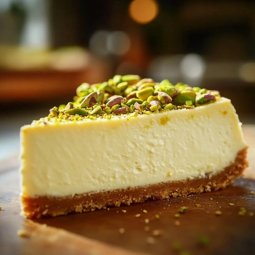 Pistachio White Chocolate Cheesecake
