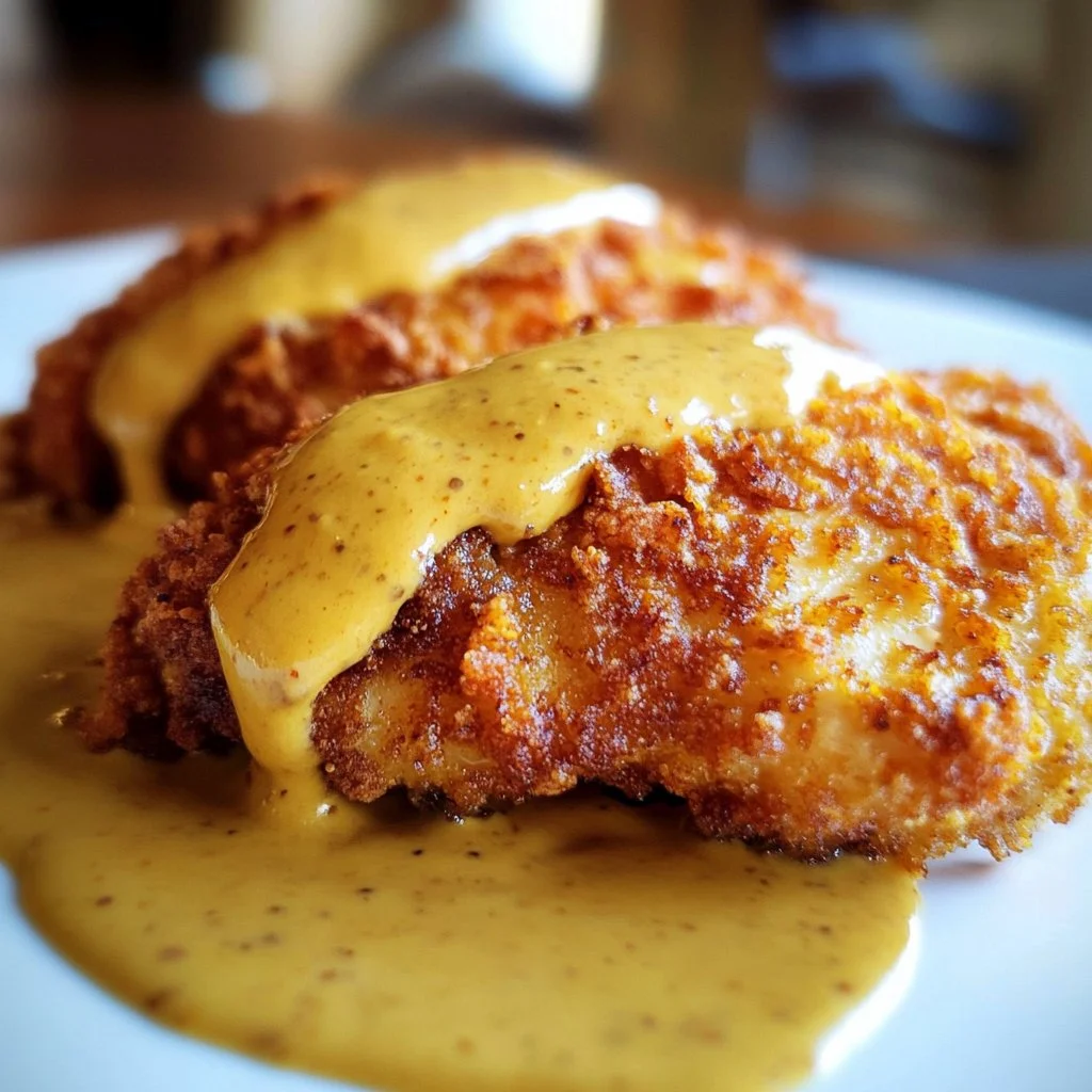 Pretzel Chicken Mustard Cheddar Sauce