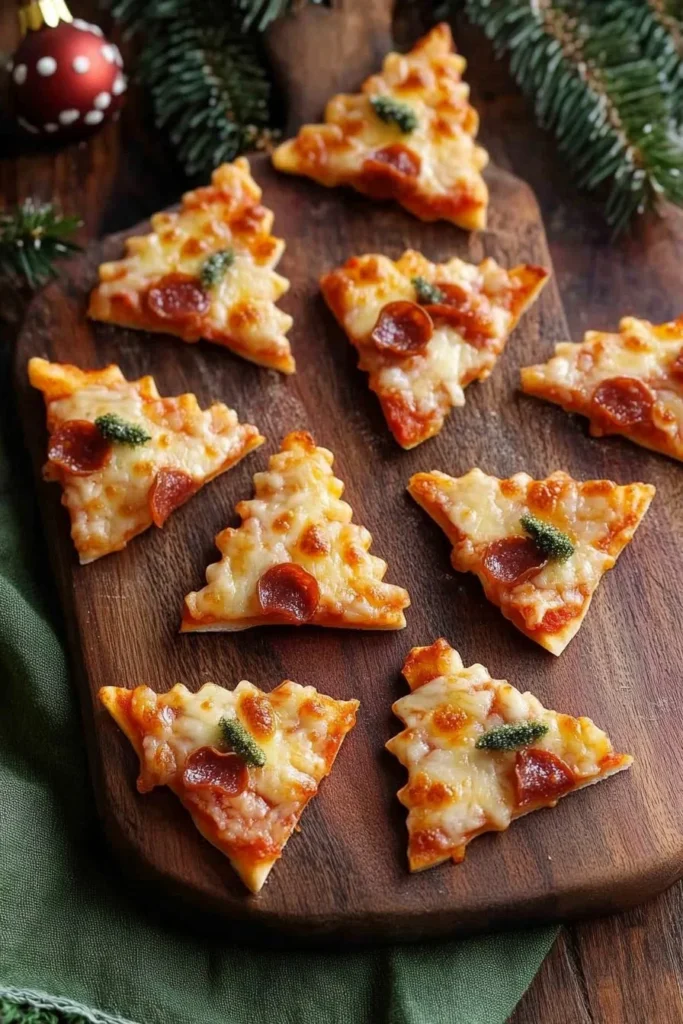 Puff Pastry Christmas Tree Pizza Bites