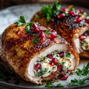 Ricotta Pomegranate Stuffed Chicken