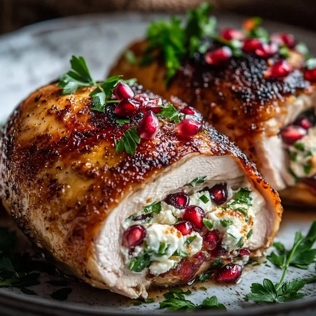 Ricotta Pomegranate Stuffed Chicken