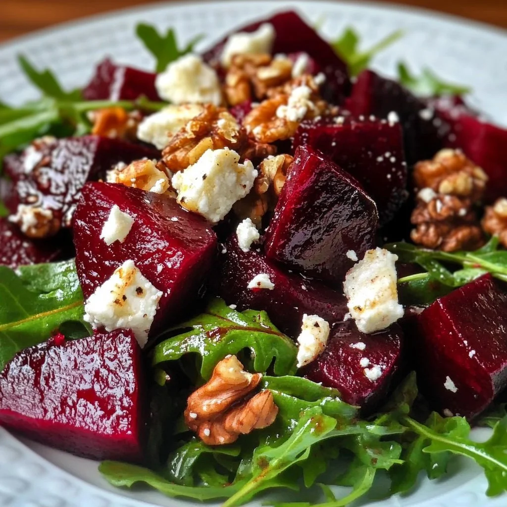 Roasted Beet Arugula Salad with Feta