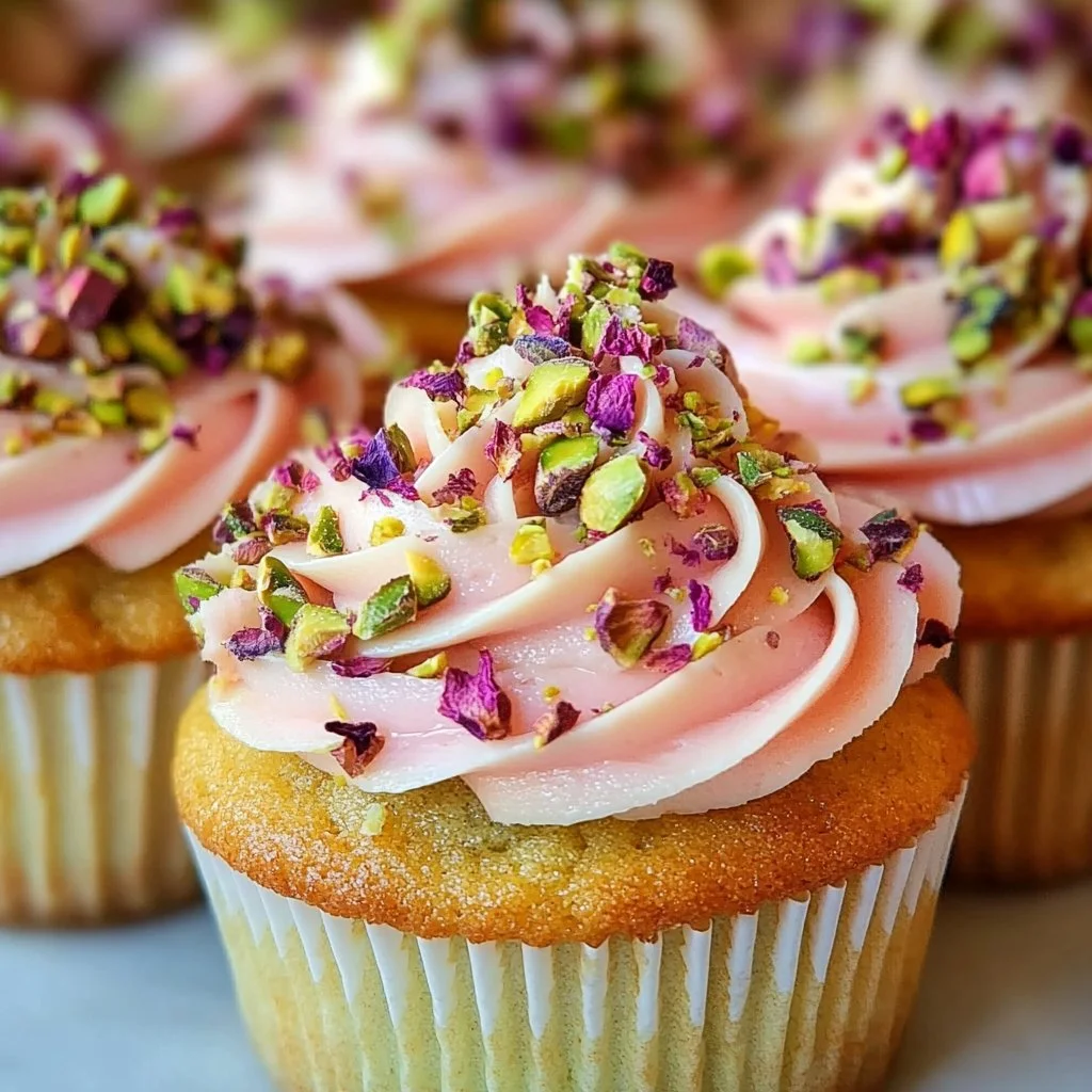 Rose and Pistachio Cupcakes