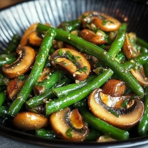 Sautéed Mushrooms and Green Beans