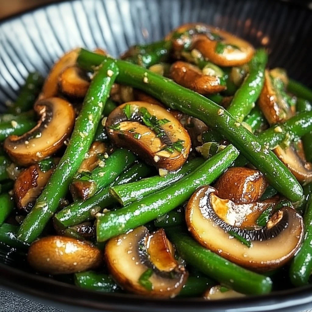 Sautéed Mushrooms and Green Beans