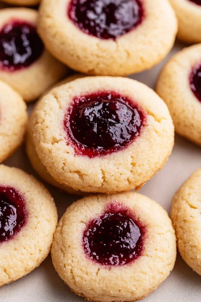 Soft Christmas Thumbprint Cookies