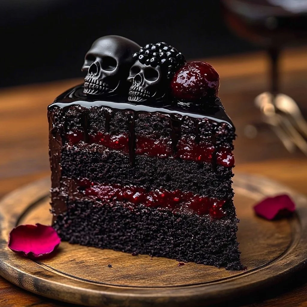Black Velvet Halloween Cake