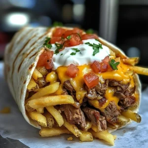 Steak Cheese Dirty Fry Burrito