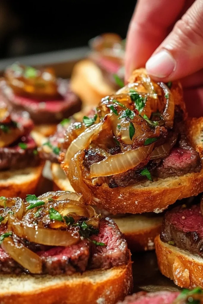 Steak Crostini with a Creamy Horseradish
