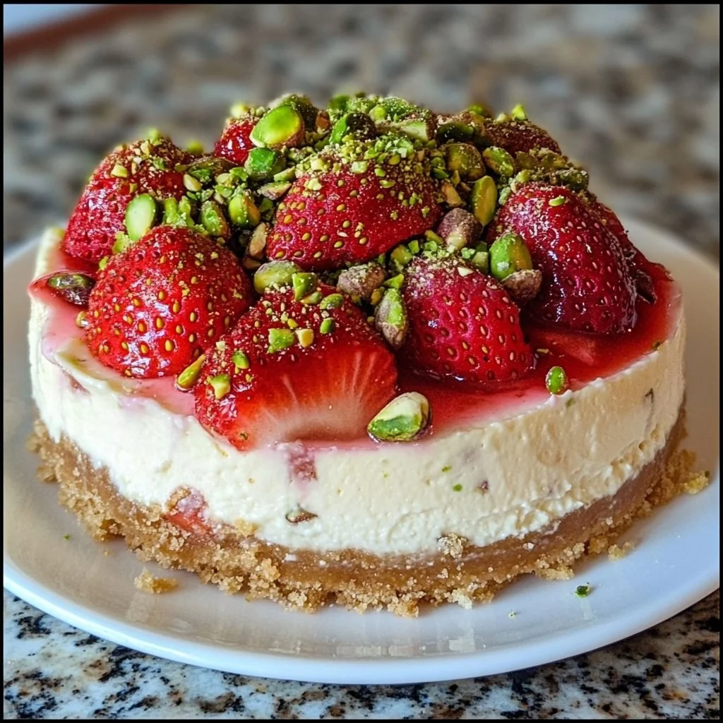 Strawberry Pistachio Cheesecake