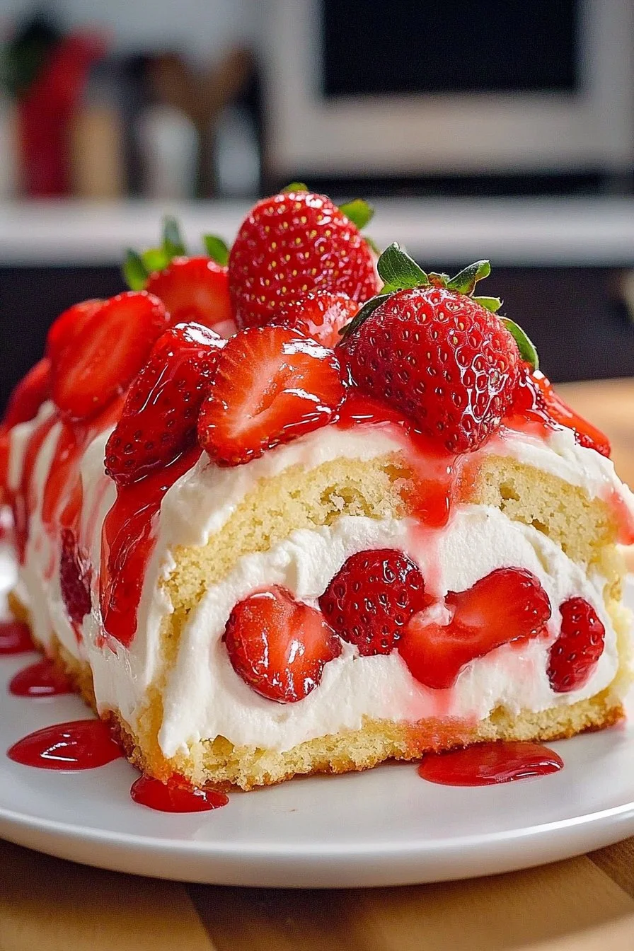 Strawberry Shortcake Cheesecake Roll