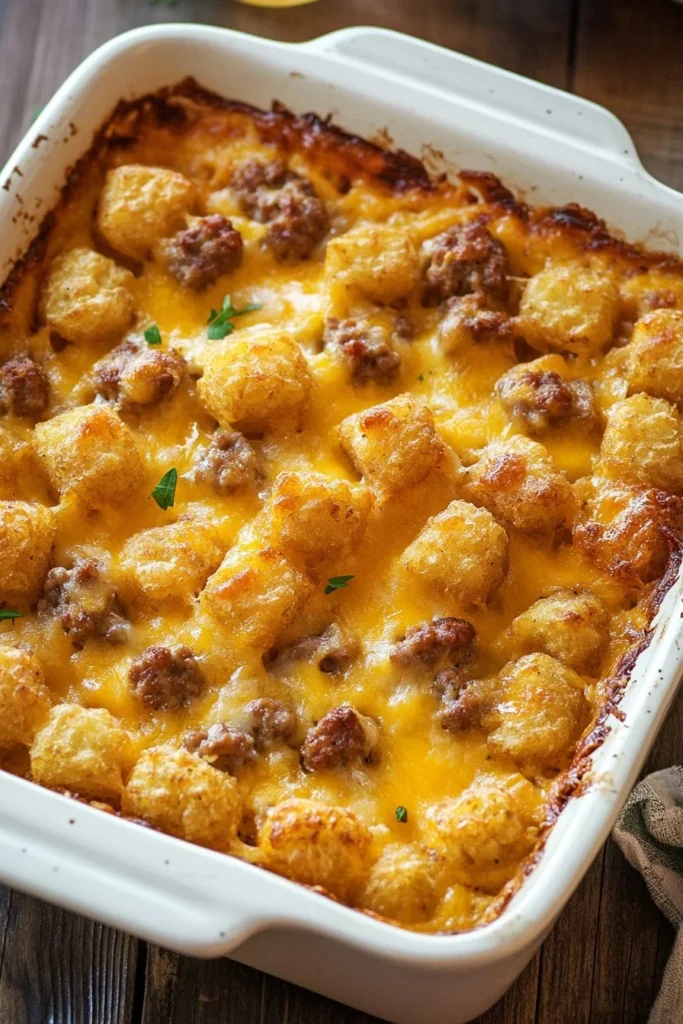 Tater Tot Sausage Breakfast Casserole