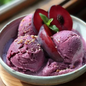 Vegan Cardamom Plum Sorbet