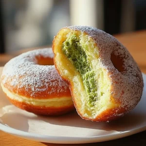 Vegan Pistachio Cream Donuts