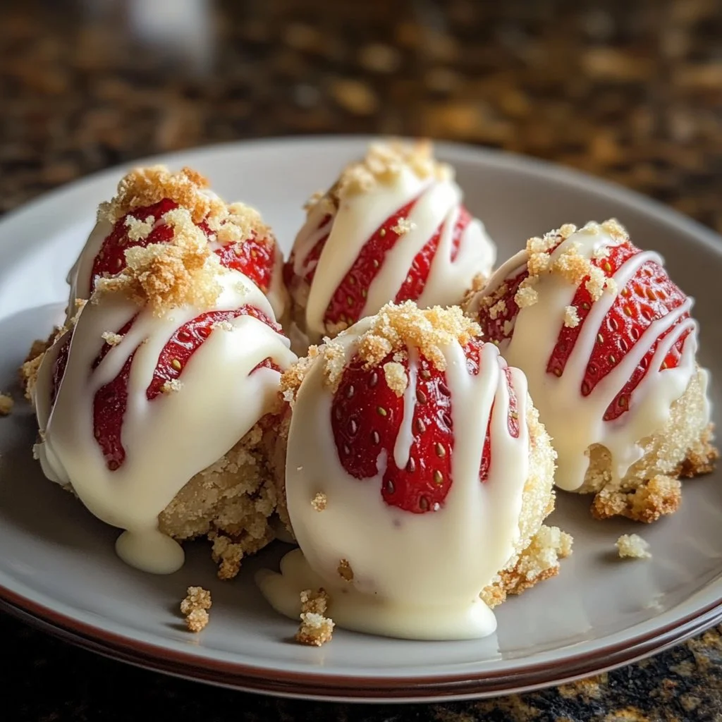 White Chocolate Strawberry Cheesecake Bite