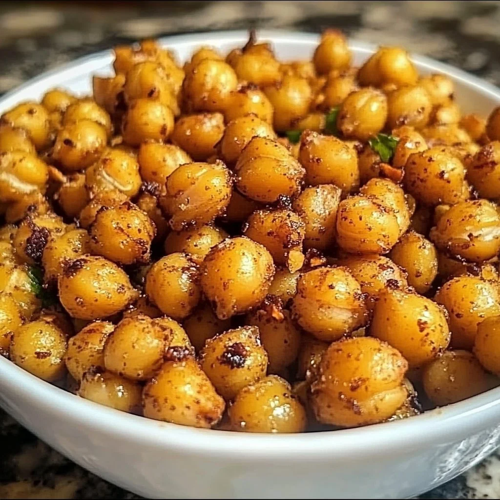 Crispy air fryer chickpeas served in a bowl