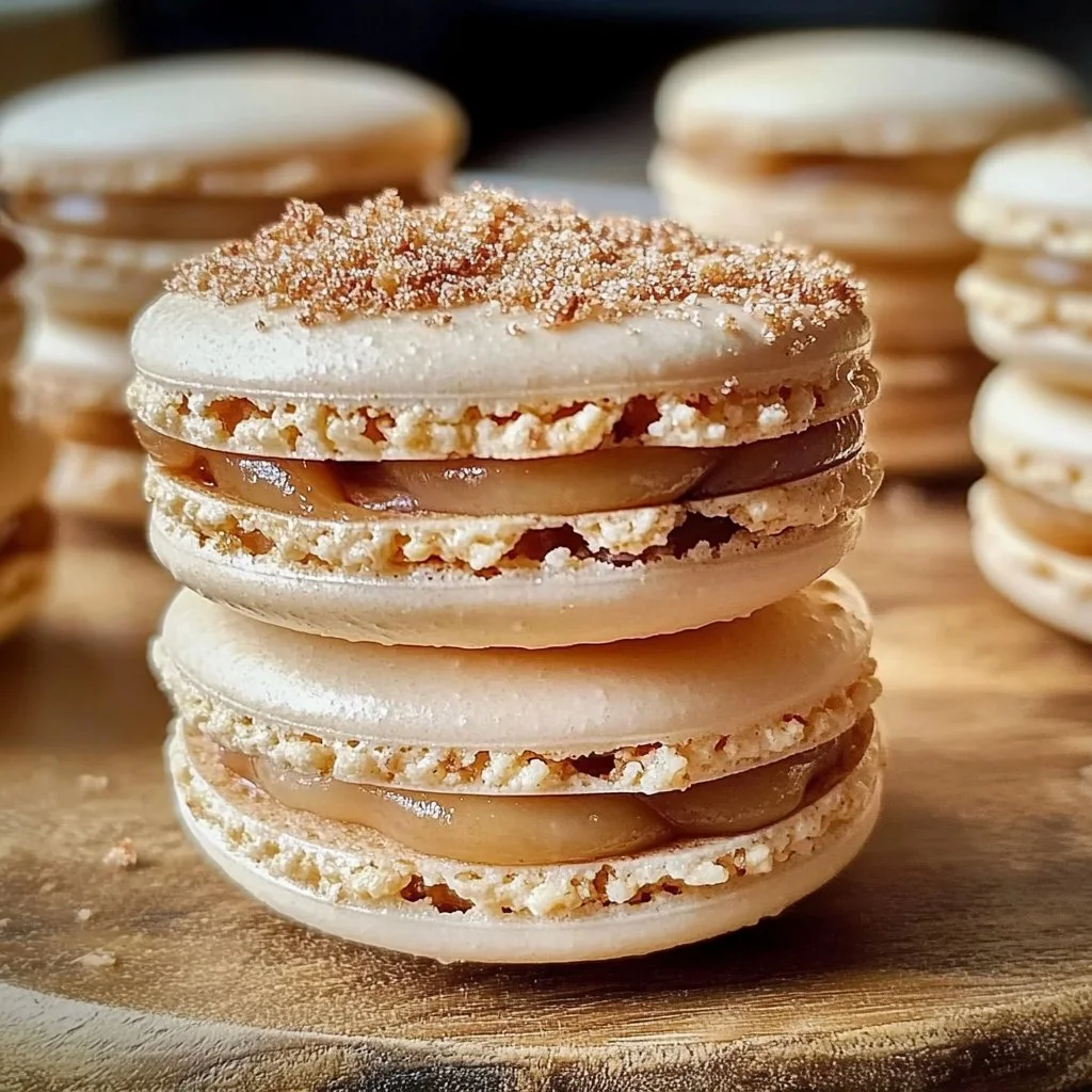 Delicious Apple Pie Macarons served on a platter