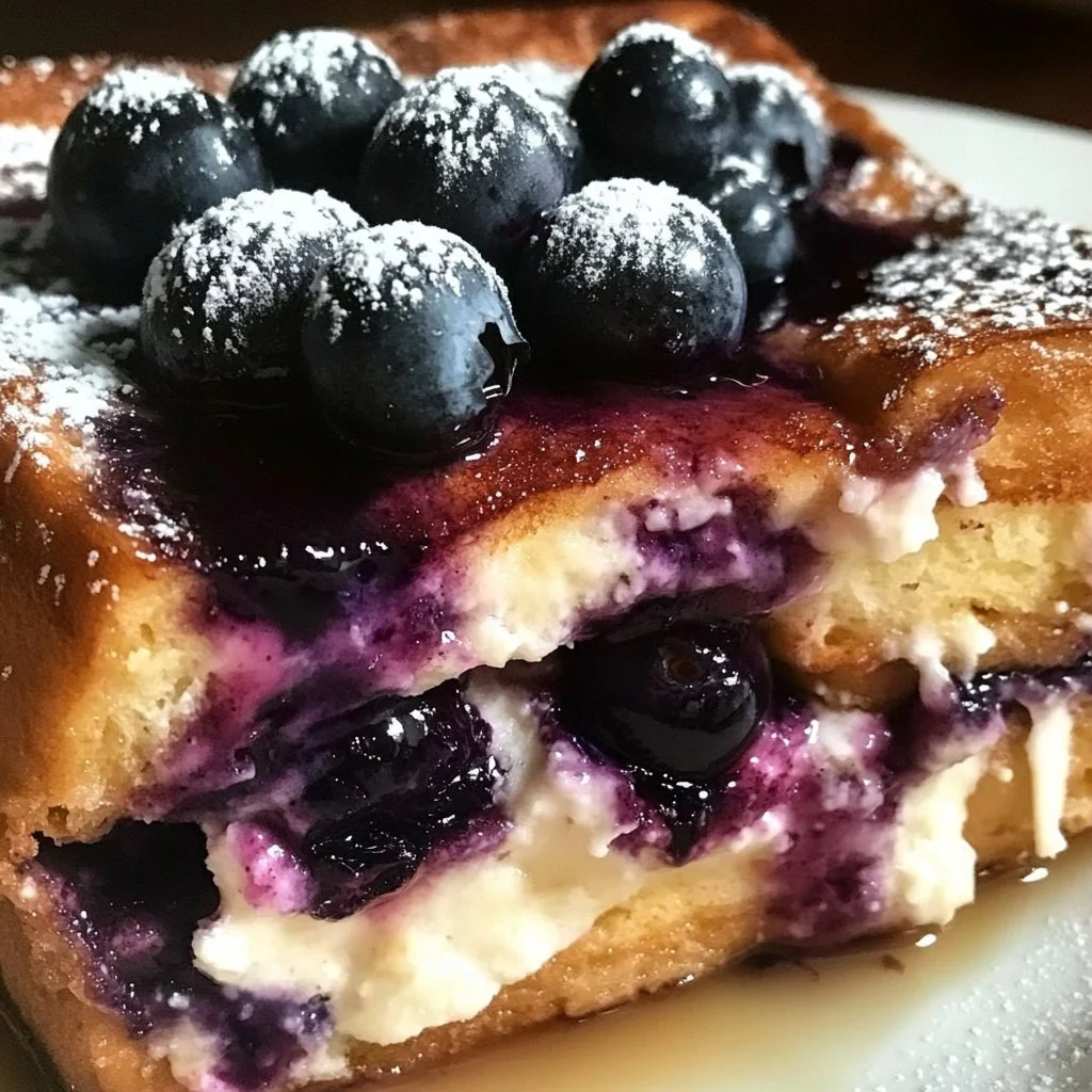 Blueberry Cream Cheese French Toast Casserole